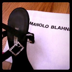 Manolo Blahnik Satin Jeweled Heels 💎